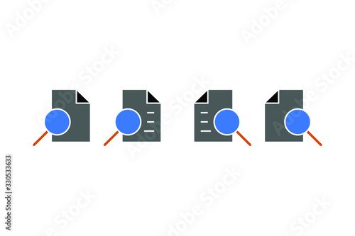Searching file icon set, sarching data photo