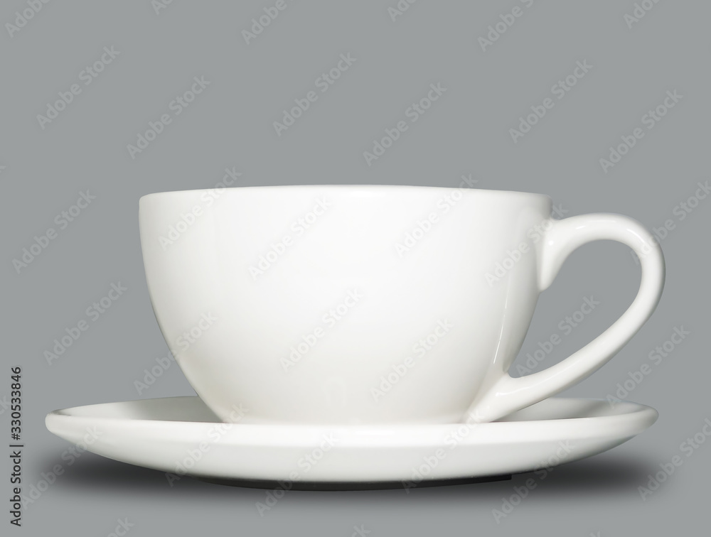 coffee cup ceramic close up isolated on gray background, clipping part coffee cup ceramic close up isolated on gray background, clipping part