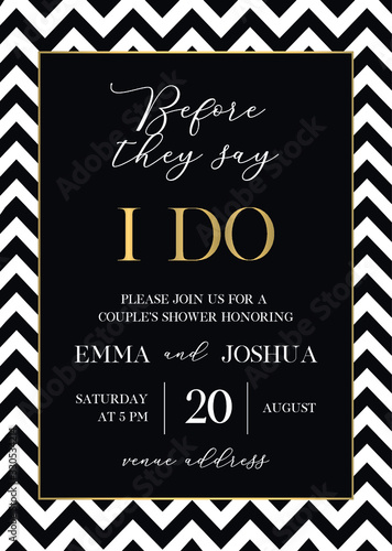 Couples shower hand written calligraphy vector invitation card