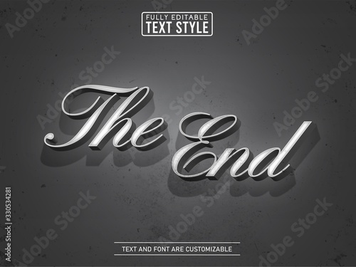 Old vintage movie black and white editable text effect