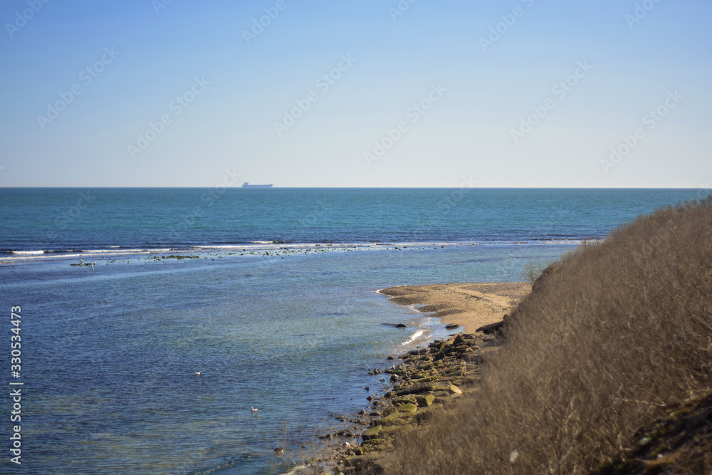 Multi-colored photo of the sea and the beach Multi-colored photo of the sea and the beach