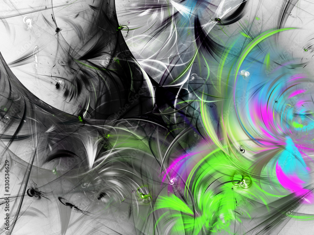 Obraz premium green abstract fractal background 3d rendering illustration