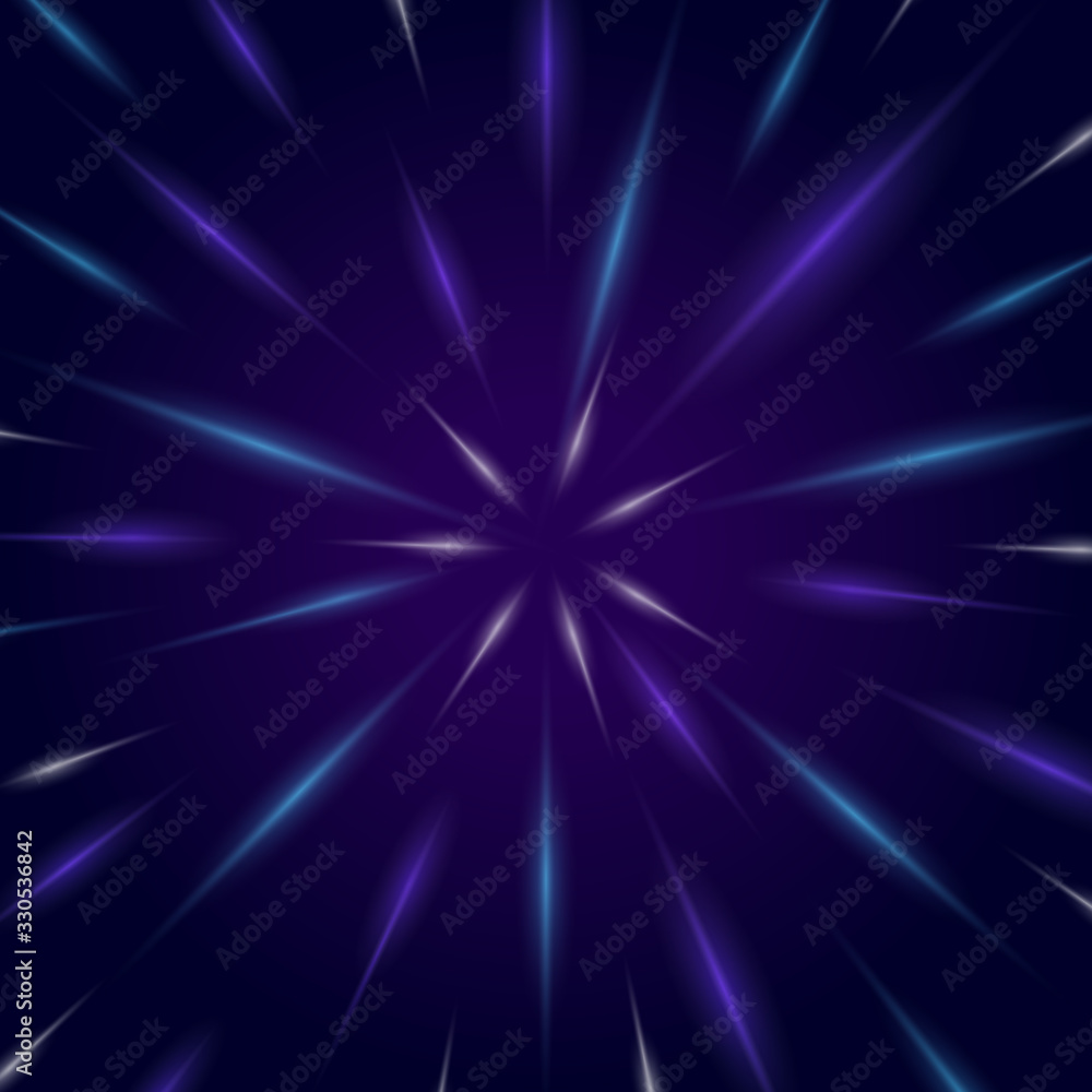 space background with blue rays. Template for text. Vector illustration space background with blue rays. Template for text. Vector illustration