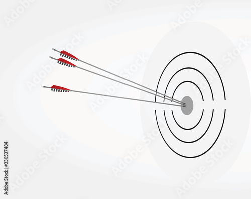 Arrows on target. vector illustration