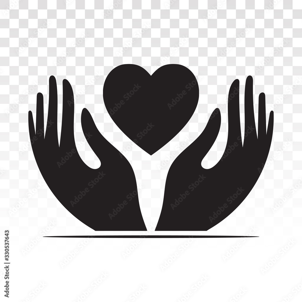 Obraz premium hand holding heart flat icon for healthcare apps and website