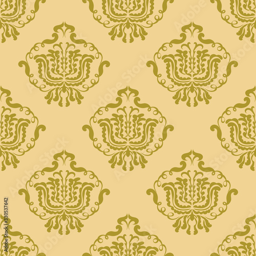 Classic seamless damask pattern. Wallpaper or fabric in vector