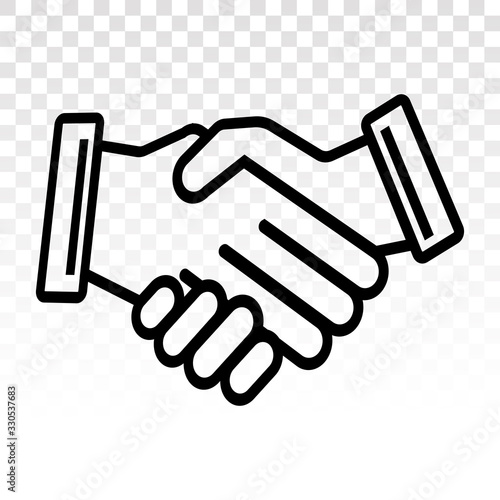 Business agreement handshake line art icon for apps and websites