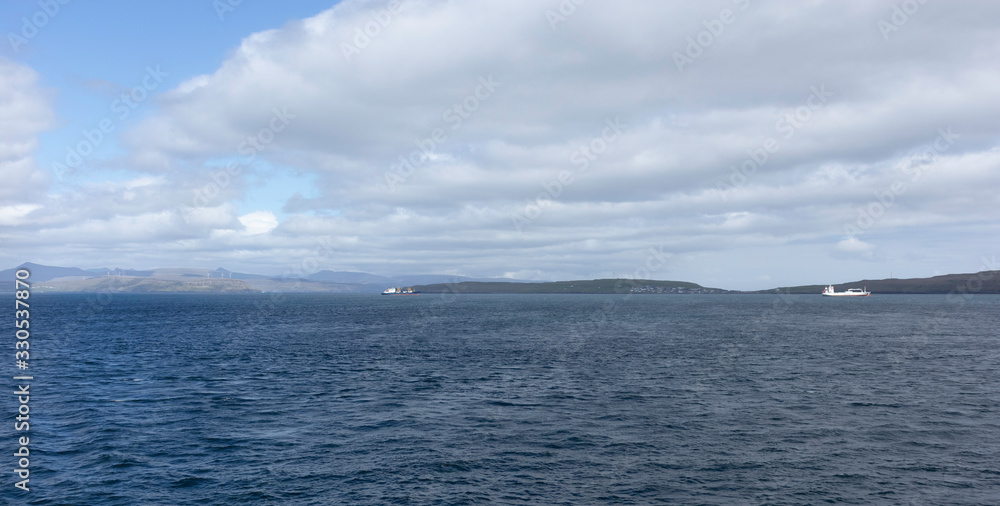 Coast of Streymoy island towards Torshavn in the Faroe Islands