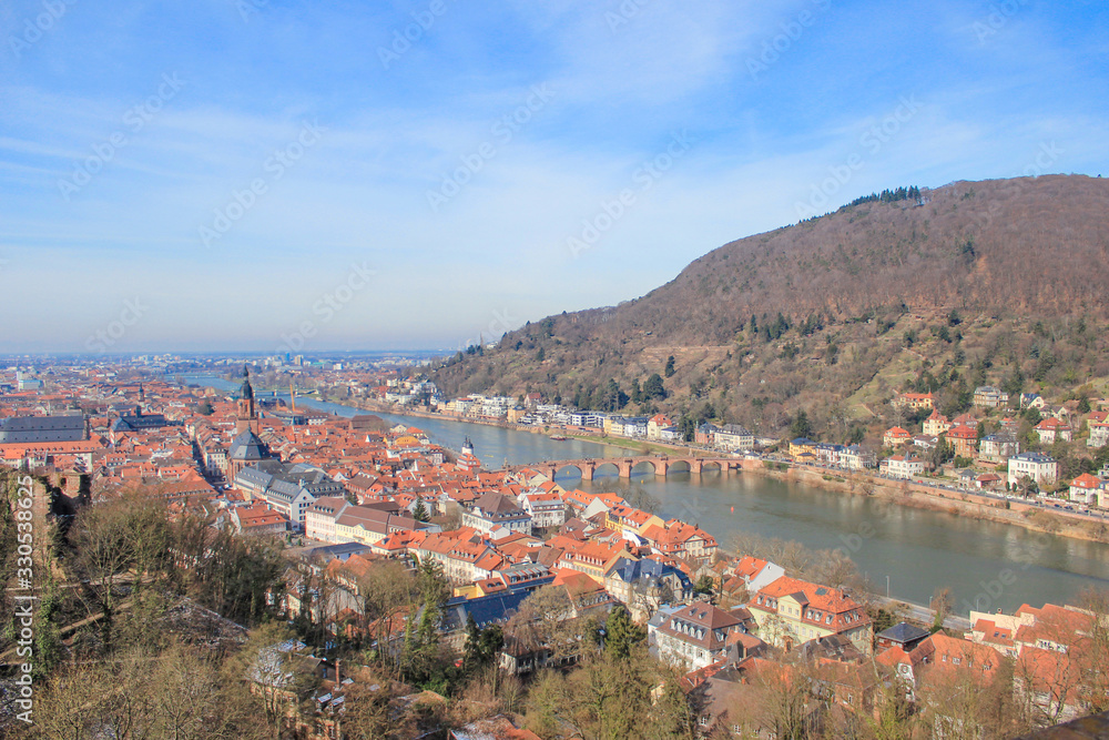 Heidelberg view cityscape Baden-Württemberg Germany