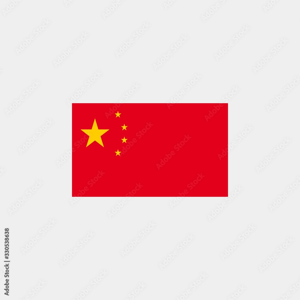 China flag. Vector illustration on gray background