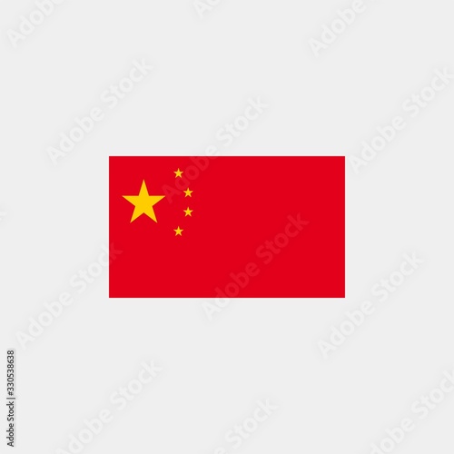 China flag. Vector illustration on gray background