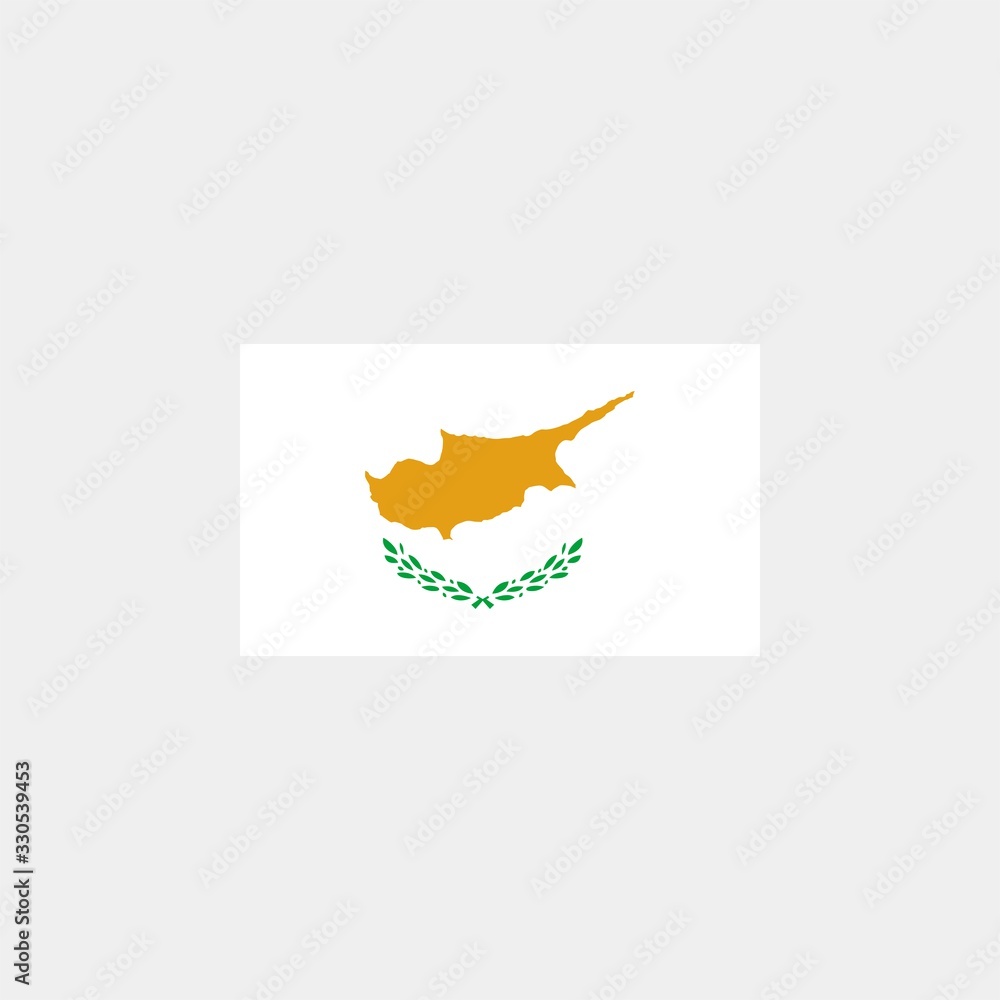 Cyprus flag. Vector illustration on gray background. The european union flag