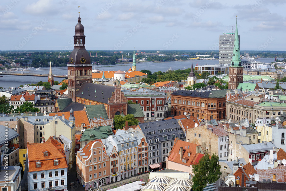 Obraz premium Vue panoramique de la capitale Riga, Lettonie