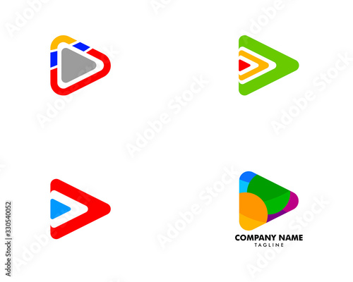 Set of Play logo vector illustration template Free Download Set of Play logo vector illustration template - GFXLoad