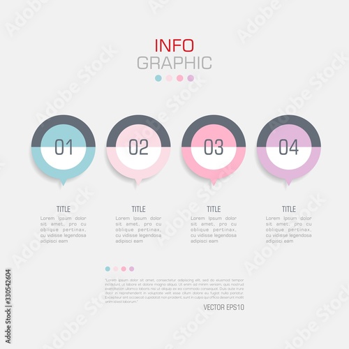 Business data visualization. Infographic element with icons and options or steps. Can be used for process, presentation, diagram, workflow layout, info graph, web design. Vector business template.