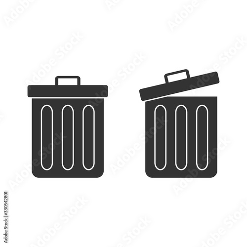 trash with garbage icon vector flat design