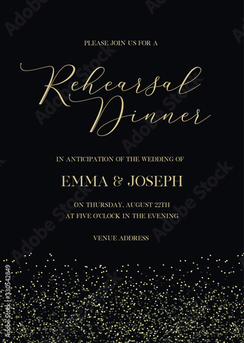 Rehearsal Dinner hand written calligraphy vector invitation card
