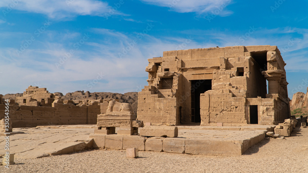 Dendera temple or Temple of Hathor. Egypt. Dendera, Denderah, is a small town in Egypt. Dendera Temple complex, one of the best-preserved temple sites from ancient Upper Egypt.