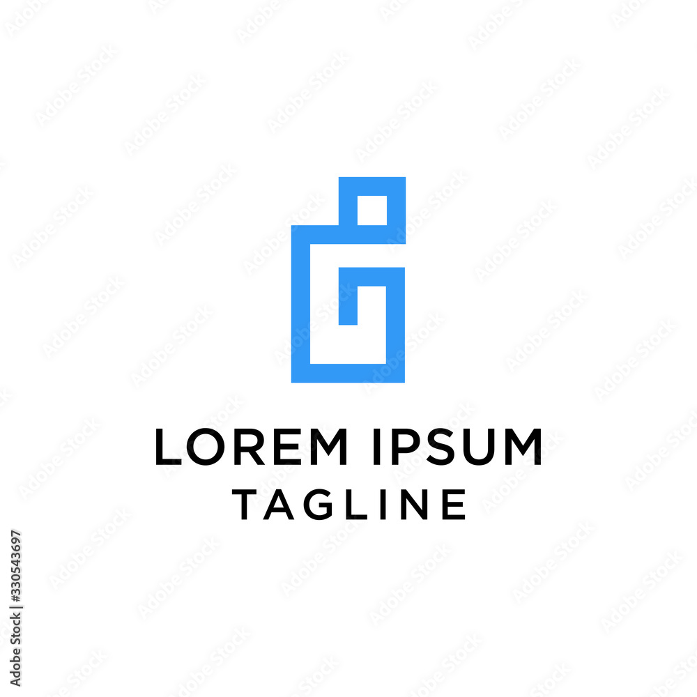 Initial Letter GI, IG Logo Design Template Initial Letter GI, IG Logo Design Template