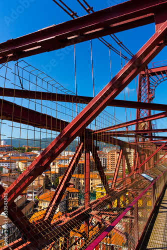 Inside view of Bizkaia suspension Bridge