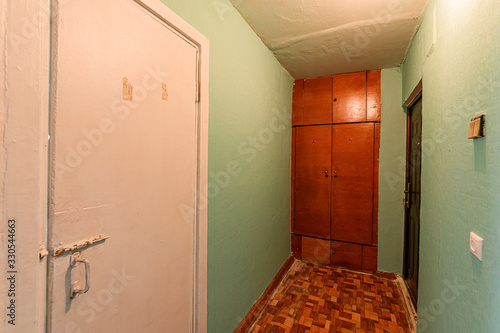 Russia, Moscow- November 15, 2019: interior room apartment modern bright cozy atmosphere. bright empty room, rare not modern simple design 70s 80s 90s photo