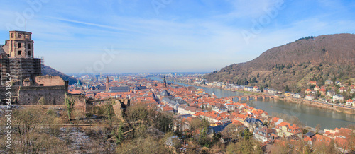 Heidelberger Castle (In german Heidelberger Schloss) and Heidelberg cityscape Baden-Württemberg Germany © pixs:sell