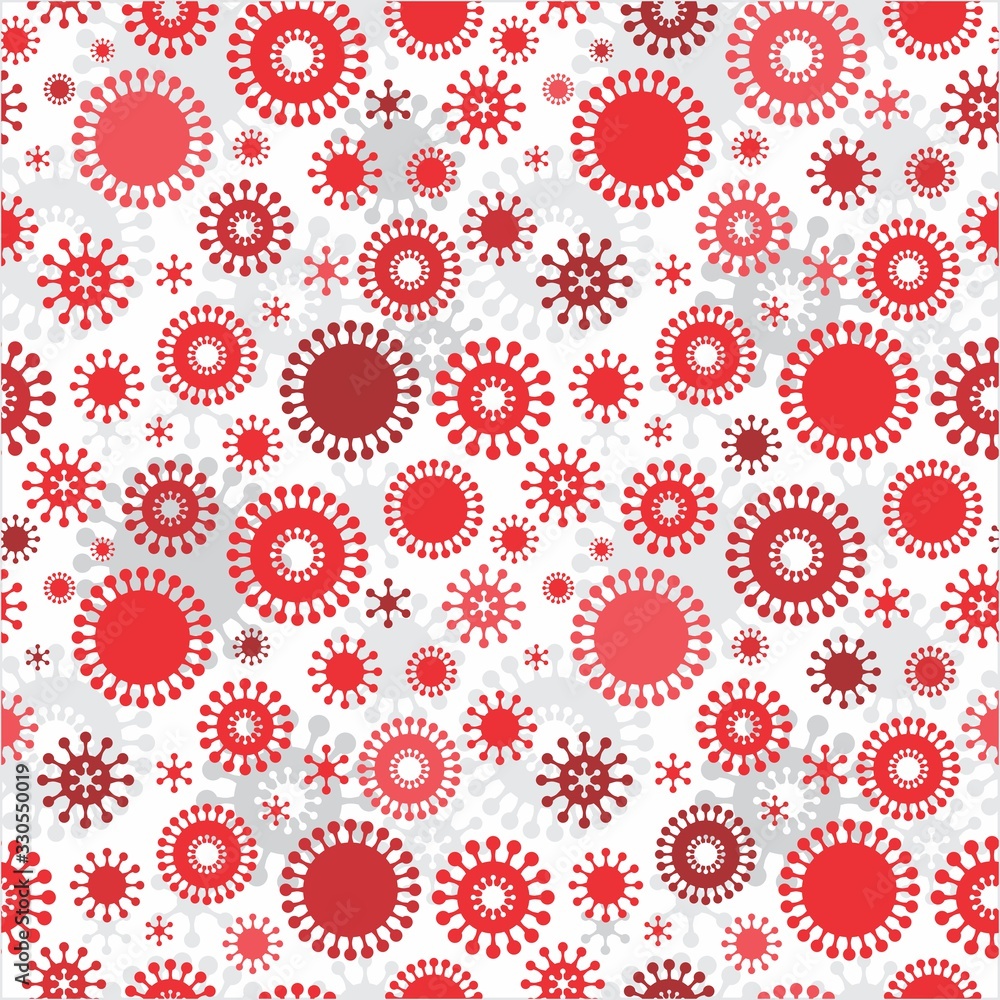Corona Virus and Grey Red Symbol Vector Pattern Corona Virus and Grey Red Symbol Vector Pattern