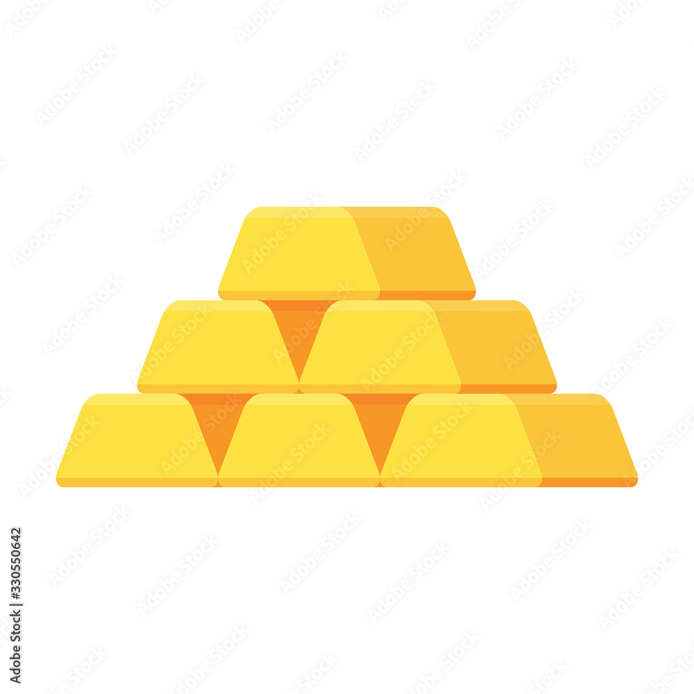 Gold ingots isolated on white background. Gold ingots isolated on white background.