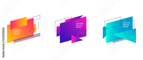 Colorful creative composition of abstract elements. Dynamical geometric shapes and lines. Trendy design for banners, flyers, presentation slides, and web design. Vector illustration