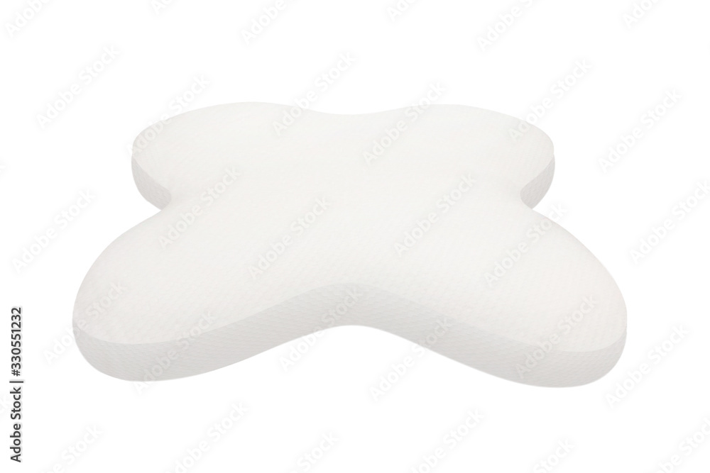 Orthopedic Pillow with a Memory Effect. Medical treatment pillow for sleep. Comfort Memory Pillow under the head with a recess under the shoulder isolated on white background. Sleeping Support Pillow Orthopedic Pillow with a Memory Effect. Medical treatment pillow for sleep. Comfort Memory Pillow under the head with a recess under the shoulder isolated on white background. Sleeping Support Pillow