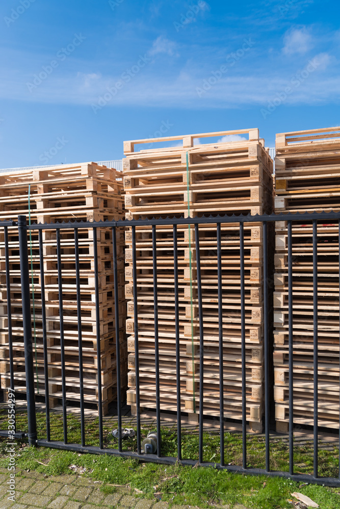 piled up pallets piled up pallets