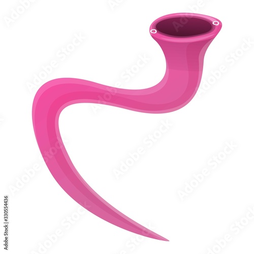 Pink worm parasite icon. Cartoon of pink worm parasite vector icon for web design isolated on white background