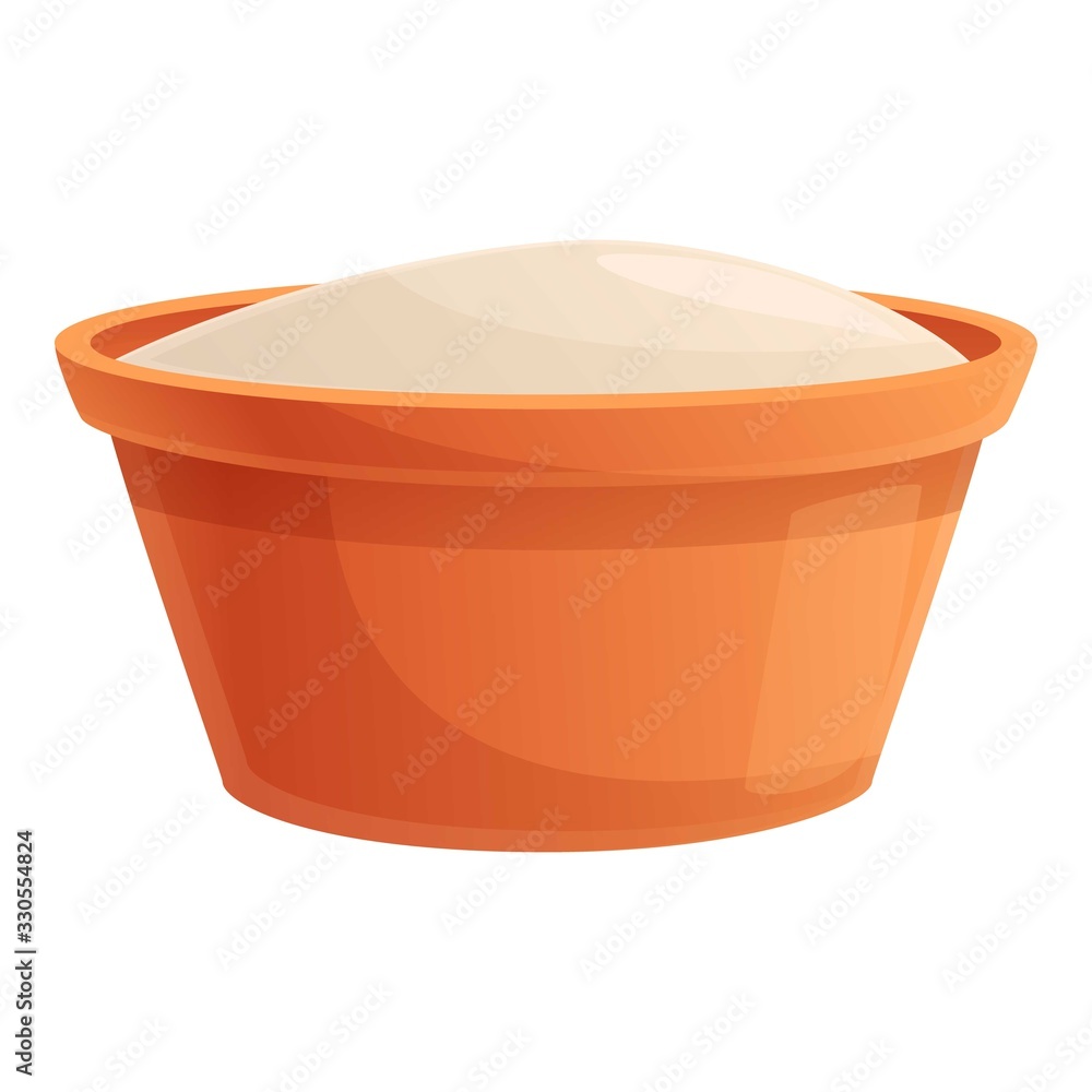 Sugar bucket icon. Cartoon of sugar bucket vector icon for web design isolated on white background Sugar bucket icon. Cartoon of sugar bucket vector icon for web design isolated on white background