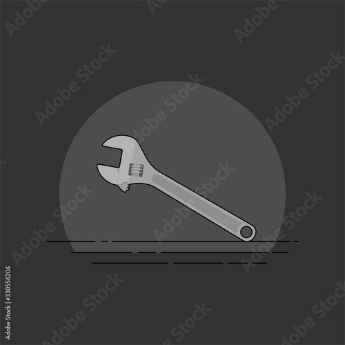 adjustable wrench vector illustration