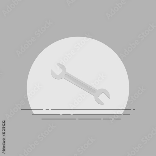 wrench worker tools vector illustration