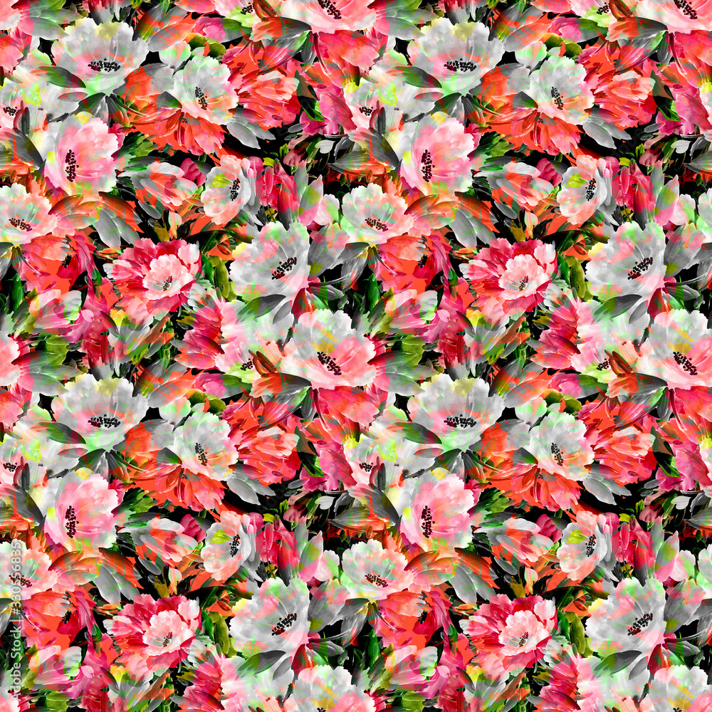 abstract wild flowers hand drawn seamless colorful pattern abstract wild flowers hand drawn seamless colorful pattern