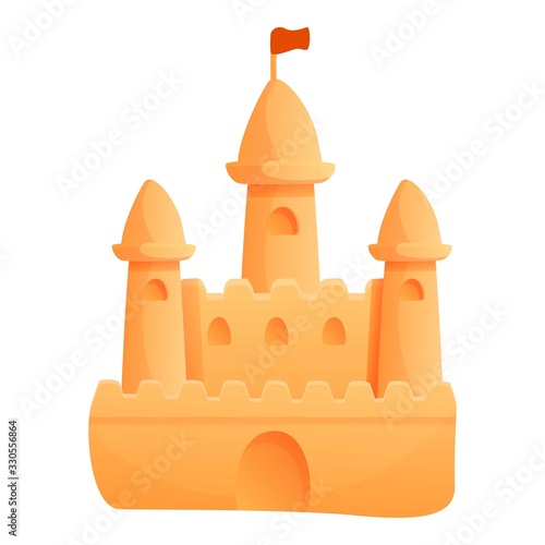 Ocean sand castle icon. Cartoon of ocean sand castle vector icon for web design isolated on white background