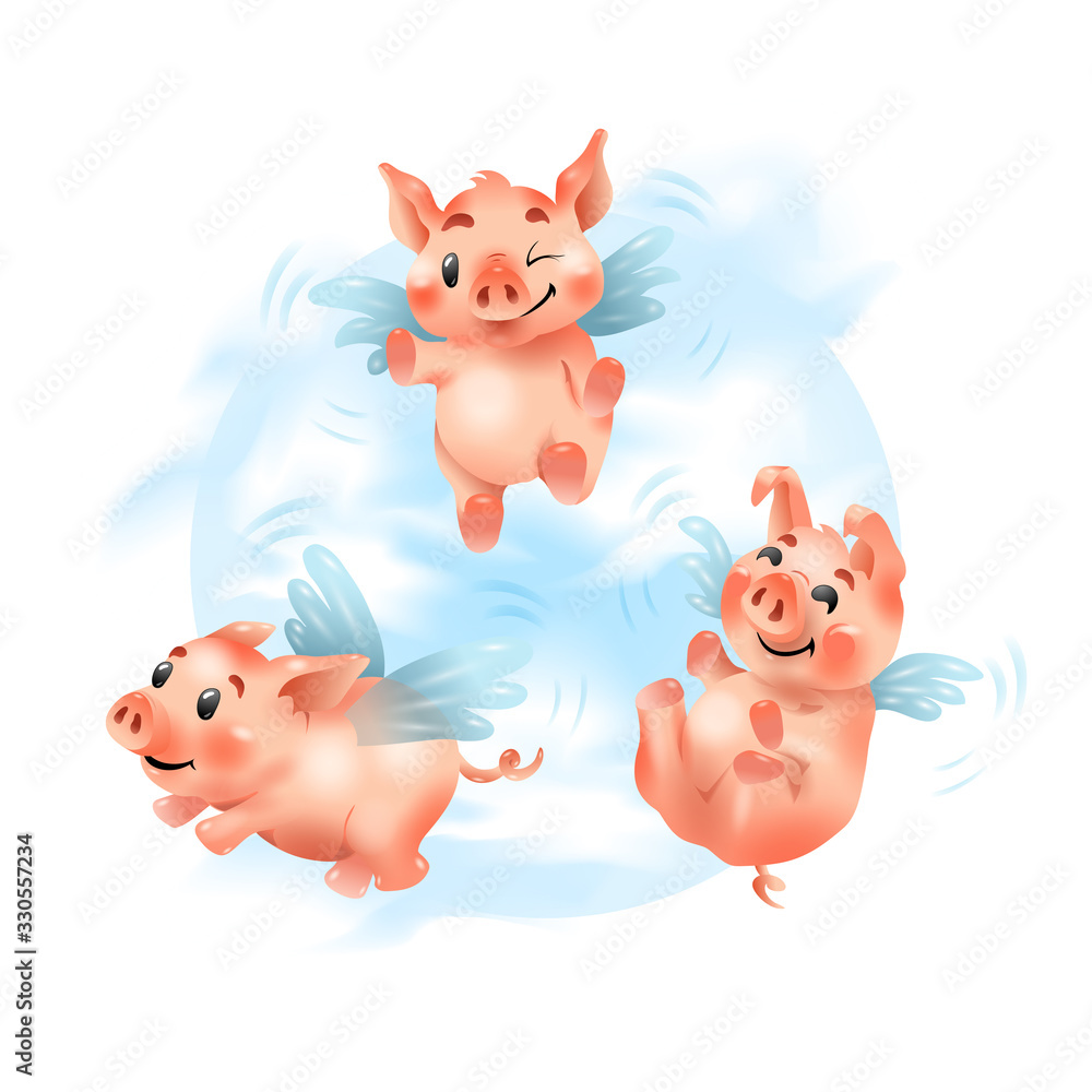 Little funny piglets, play and frolic Little funny piglets, play and frolic