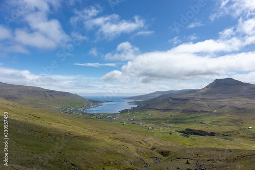 View over Trongisvágur on Suderoy in the Faroe Islands