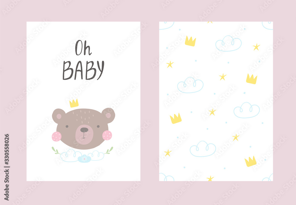 Baby Shower card design. Cute hand drawn . vector print Baby Shower card design. Cute hand drawn . vector print