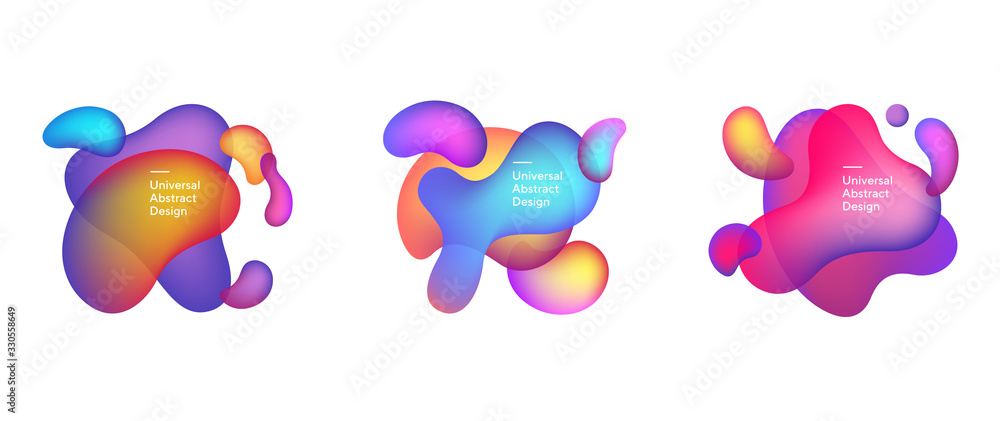 Gradient liquid composition of abstract elements. Dynamical colorful wavy shapes and figures. Trendy template for logo, banners, flyers, presentation, and web design. Vector illustration Gradient liquid composition of abstract elements. Dynamical colorful wavy shapes and figures. Trendy template for logo, banners, flyers, presentation, and web design. Vector illustration