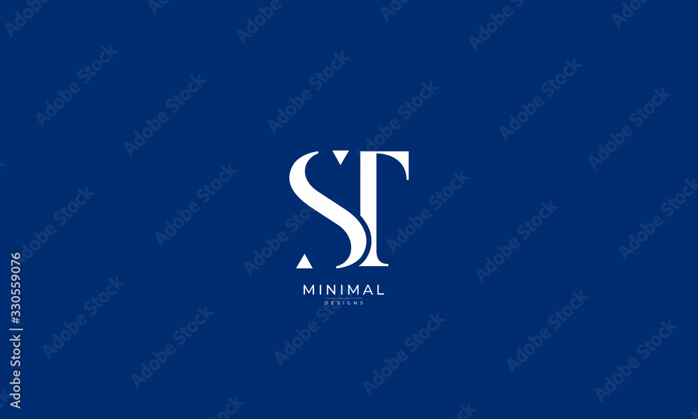 Alphabet letters icon logo ST Alphabet letters icon logo ST