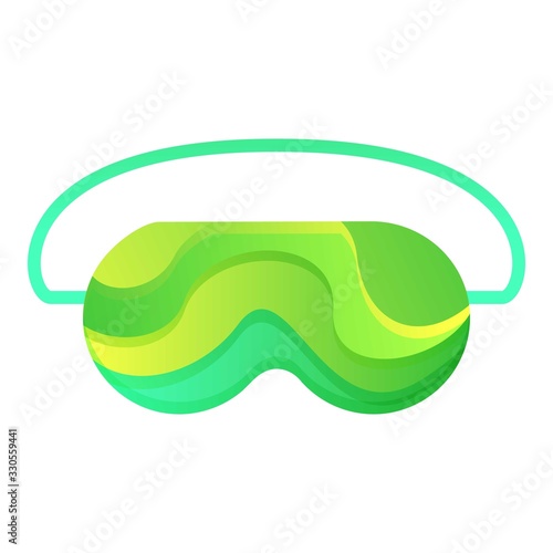 Green sleeping mask icon. Cartoon of green sleeping mask vector icon for web design isolated on white background