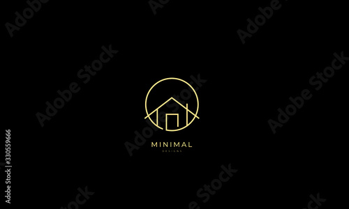 a line art icon logo of a house 