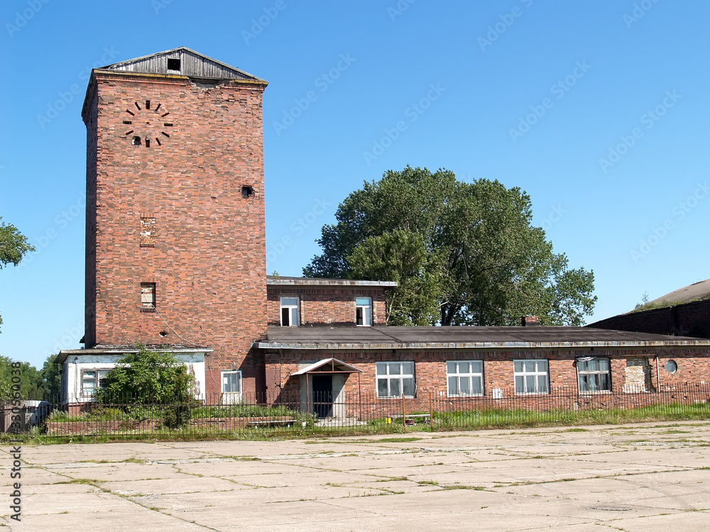 Flight control point at the old German airfield Noitif. Baltiysk, Kaliningrad region