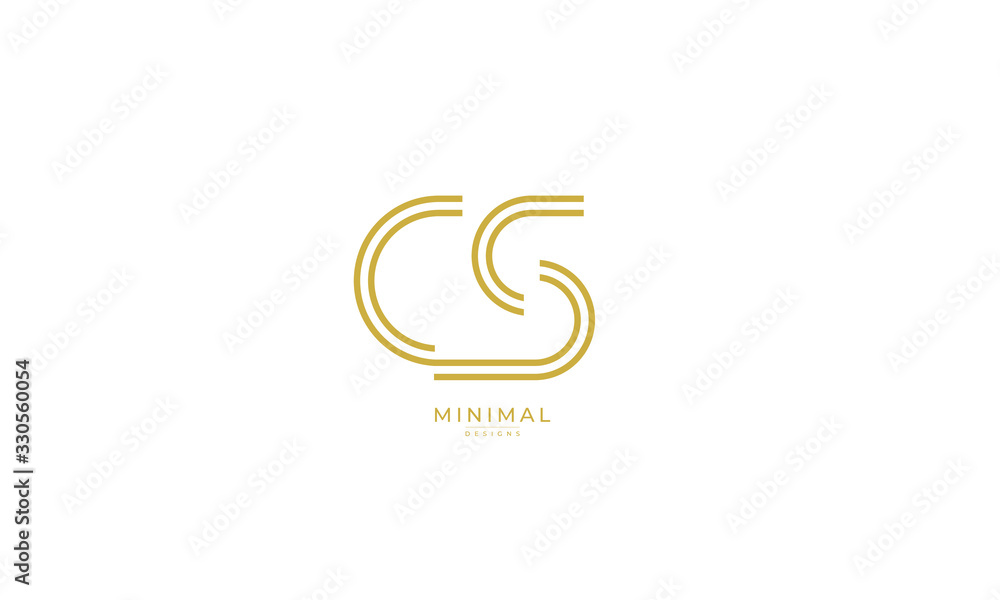 Alphabet letters icon logo CS