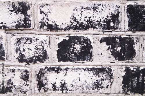 black and white brick wall closeup background