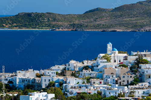 View of Plaka village with traditional Greek church. Milos island, Greece © Dmitry Rukhlenko