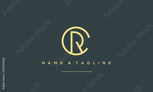 Alphabet letter icon logo CR or RC