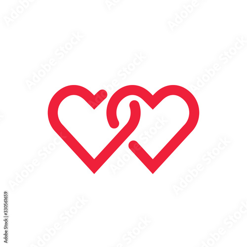 Isolated love hearts icon sign vector design. Valentines day symbol.